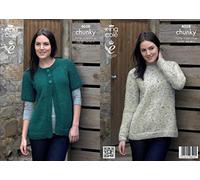 King Cole Ladies Sweater & Cardigan Knitting Pattern 4038 Chunky by King Cole
