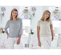 King Cole Ladies Tops Giza Knitting Pattern 4788 4 Ply