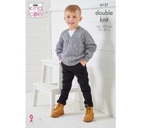 King Cole Men’s & Children's Knitting Pattern Double Knit Sweaters (6137), 22” - 52” (56 cm - 132cm) Chest