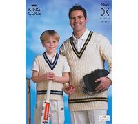 King Cole Mens DK Knitting Pattern Boys Cricket Sweaters Long Sleeved & Sleeveless (61cm-117cm)