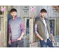 King Cole Mens DK Knitting Pattern V Neck Waistcoat & Tank Top (5800), Multi