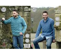 King Cole Mens Double Knitting Pattern Raglan Sleeve Stand Up Neck or Hooded Sweater (4926)