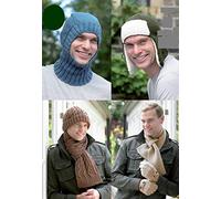 King Cole Mens Hats, Scarves & Balaclava Merino Knitting Pattern 3445 DK, Aran, Chunky