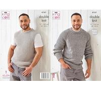 King Cole Men's Knitting Pattern Double Knit Sweater and Slipover (6157), 97cm - 142cm (38” - 56” Inches)