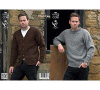 King Cole Mens Sweater & Cardigan Knitting Pattern 4034 Chunky