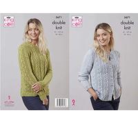 King Cole Merino Blend DK Knitting Pattern 5671 - Cardigans, Sweaters Pattern - 32-42 Inches