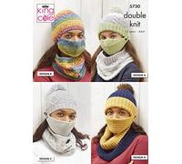 King Cole Merino Blend DK & Luxury Fur Knitting Pattern 5730 - Headwear, Scarves, Accessories Pattern - 12 Years - Adult