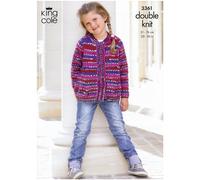 King Cole Merino Knitting Pattern KCP-3361: Kids Cardigans 20-30 Inches, Easy