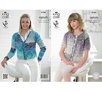 King Cole Opium Knitting Pattern 4184 - Intermediate Cardigans Pattern - 28-46 Inches