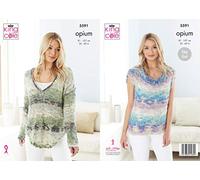 King Cole Opium Knitting Pattern 5591 - Easy Tops, Sweaters Pattern - 32-42 Inches