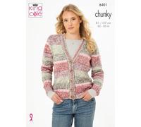 King Cole Pattern (6401) Knitted in Hedgerow Chunky - Cardigan and Slipover Knitted in Hedgerow Chunky