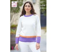 King Cole Pattern (6452) Knitted in Eternity DK - Sweater and Top Knitted in King Cole Eternity DK