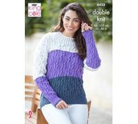 King Cole Pattern (6453) Knitted in Eternity DK - Sweater and Top Knitted in King Cole Eternity DK