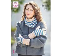 King Cole Pattern (6458) Knitted in Eternity DK - Scarf, Hat, Cowl and Gloves Knitted in King Cole Eternity DK