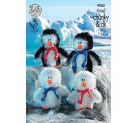 King Cole Penguin Family Knitting Pattern 9025 Chunky