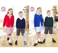 King Cole Pricewise DK Knitting Pattern 5541 - Cardigans, Sweaters Pattern - 3-11 Years