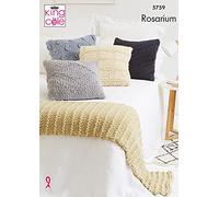 King Cole Rosarium Mega Chunky Knitting Pattern for Cushion Cover & Bed Runner (5759)