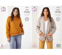 King Cole Super Chunky Knitting Pattern - 6218 Ladies Sweater & Cardigan