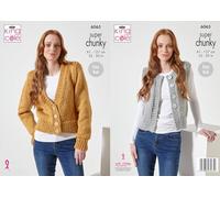 King Cole Super Chunky Knitting Pattern Ladies Cardigan & Waistcoat (6065), Various