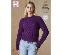 King Cole Super Chunky Knitting Pattern Ladies Raglan Sleeve Sweater & Slipover (6207), 30” - 48” (76cm - 122cm)