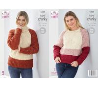 King Cole Super Chunky Knitting Pattern Pamphlet - 6360 Ladies Sweaters (2 Designs)