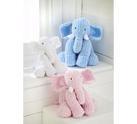 King Cole Super Yummy Knitting Pattern Stuffed Elephant Toys (9185)