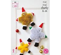 King Cole Tinsel Chunky & DK Knitting Pattern Small or Large Dancing Stars (9169)