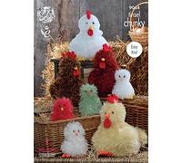 King Cole Tinsel Chunky & Dollymix DK Knitting Pattern Easy Knit Chickens Hens & Chicks (9064)