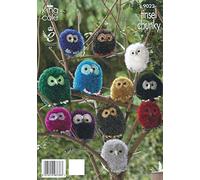 King Cole Tinsel Chunky & Dollymix DK Knitting Pattern Owl Animal Family 9022