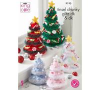 King Cole Tinsel & DK Knitting Pattern - 9195 Christmas Trees