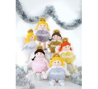 King Cole Tinsel & DK Knitting Pattern for Little Angels Christmas Decoration Toy (9165), Multi, One Size