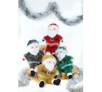 King Cole Tinsel & DK Knitting Pattern for Sleeping Santa Christmas Toy Decoration (9163), Multi, One Size