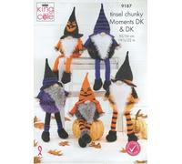 King Cole Tinsel, Moments & DK Knitting Pattern - 9187 Halloween Gnomes