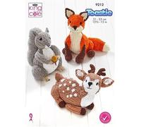 King Cole Toastie Knitting Pattern 9212, Woodland Animals - Squirrel, Fox and Deer Knitting Pattern