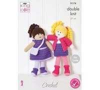 King Cole Toy Crochet Pattern Double Knit Amigurumi Dolls (9174)