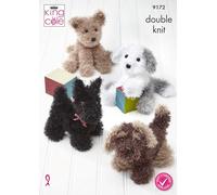 King Cole Toy Knitting Pattern Double Knit Dogs (9172)