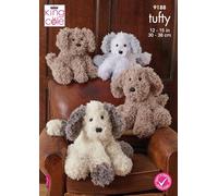 King Cole Toy Knitting Pattern in Super Chunky Dogs in Tufty (9188)