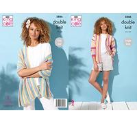 King Cole Tropical Beaches DK Knitting Pattern Wrap and Jacket 5886