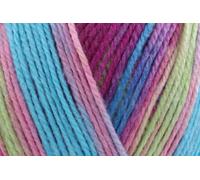 King Cole Tropical Beaches DK Yarn, Self-Striping Acrylic Blend Double Knitting & Crochet Wool, Bright Tropical Colours Wool Yarn - Malibu Beach (4862) - 200g Ball
