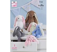 King Cole Truffle Knitting Pattern for Small or Large Bunny Rabbit Toys (9143)