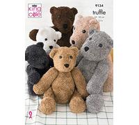 King Cole Truffle Knitting Pattern to knit Small or Large Teddy Bear Toy (9134)