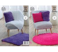 King Cole Tufty Chunky Knitting Pattern Easy Knit Blankets Cushions & Rugs (5050)