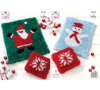 King Cole Tufty Knit Pattern Christmas Accessories - Blankets & Cushion Cover (6105)