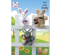 King Cole Tufty super chunky Becky Bunny-Crochet Easter Bunnies pattern 9095