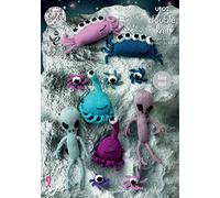 King Cole UF02 Knitting Pattern Alien Toys in King Cole Dollymix DK