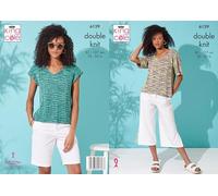 King Cole Women’s Knitting Pattern Double Knit Ladies Top (6129), 32” - 50” (81cm - 127cm)