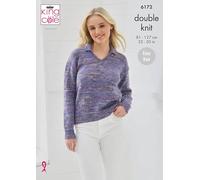 King Cole Women’s Knitting Pattern Easy Double Knit Sweater and Tank Top (6172), 32” - 50” (81cm - 127cm)