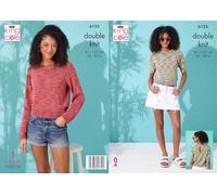 King Cole Women’s Knitting Pattern Easy Double Knit Sweater and Top (6125), 32” - 50” (81cm - 127cm)