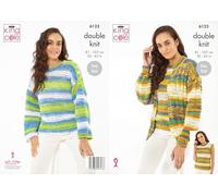 King Cole Women’s Knitting Pattern Easy Double Knit Sweater, Cardigan and Tank Top (6123), 32” - 42” (81cm - 107cm) Bust Multicolour