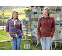 King Cole Womens Chunky Knitting Pattern Ladies Easy Knit Cabled Sweater & Cardigan (4663)